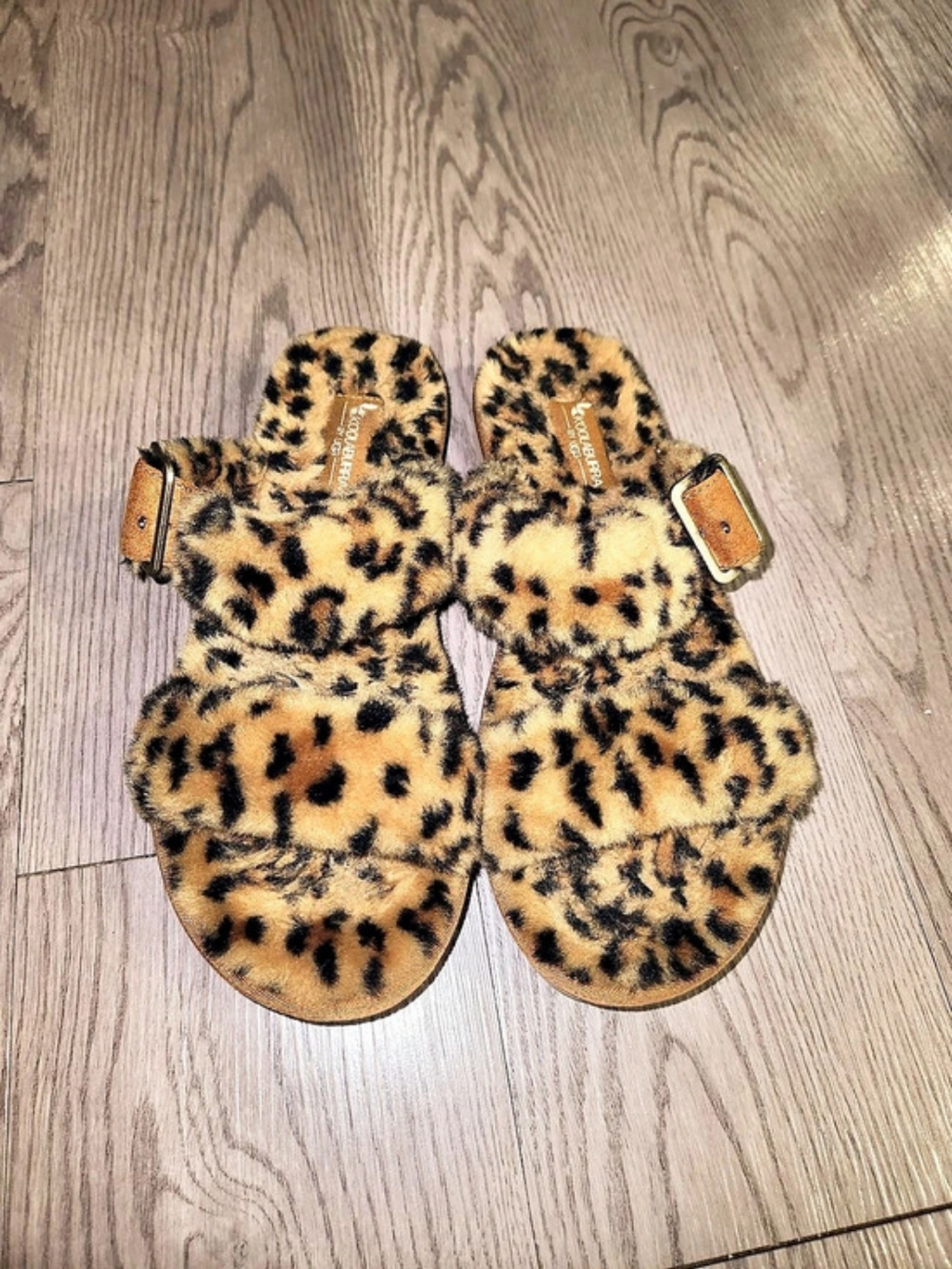 Koolaburra by UGG Women's Leopard Print Buckle Sandals.